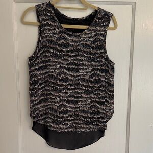 Rag & Bone Black and Gray Patterned Tank Top